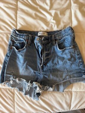 Abercrombie & Fitch Raw-Hem Vintage Blue Jean Shorts